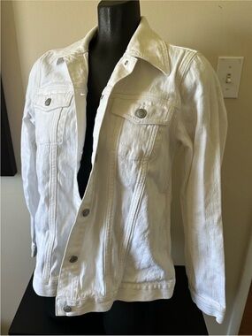Old Navy Maternity White Jean Jacket